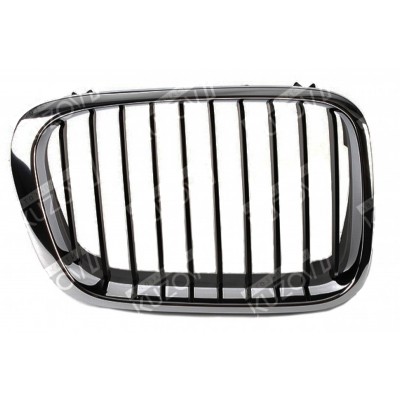 Решетка радиатора (правая) Хром + Черные Ребра TYG для BMW 3 (E46) 2001-2005 - фото