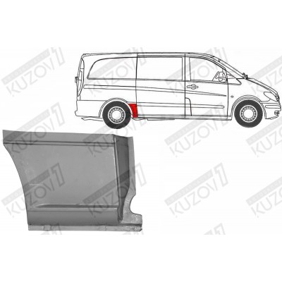 Крыло Заднее (правое) Передняя Часть Длинная / Maxi POTRYKUS для Mercedes VITO 2003-2010 - фото